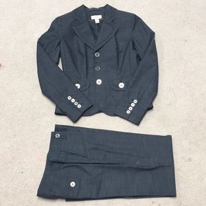 Blue Anne Taylor suit.